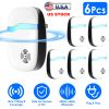 6 Packs Ultrasonic Pest Repellers Electric Plug-In Indoor Pest Control Mouse Repellent Chaser Deterrent Rodent Chaser for Home Kitchen Office Warehous