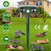 Solar Ultrasonic Animal Repeller PIR Motion Sensor Animal Repellent Chaser IPX4 Waterproof for Farm Garden Yard to Drive Raccoon Squirrel Rat Skunk Ra
