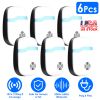 6 Packs Ultrasonic Pest Repellers Electric Plug-In Indoor Pest Control Mouse Repellent Chaser Deterrent Rodent Chaser for Home Kitchen Office Warehous