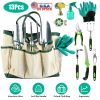 13Pcs Garden Tool Set Aluminum Alloy Gardening Hand Tools Starter Kit With Garden Bag Heavy Duty Outdoor Hand Tools With Non-Slip Ergonomic Handle For