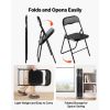 4 Pack Folding Chairs, Foldable Leather Chairs with Heavy Duty Metal Frame & Padded Cushion, Portable Folding Card Table Chairs
