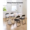 4 Pack Folding Chairs, Foldable Leather Chairs with Heavy Duty Metal Frame & Padded Cushion, Portable Folding Card Table Chairs