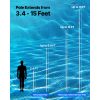 Pool Pole, 3.4 to 15 Ft Telescoping Swimming Pool Cleaning Poles, Professional Adjustable Telescopic Pole with 2 Extension Poles