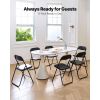 6 Pack Folding Chairs, Foldable Leather Chairs with Heavy Duty Metal Frame & Padded Cushion, Portable Folding Card Table Chairs