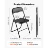 6 Pack Folding Chairs, Foldable Leather Chairs with Heavy Duty Metal Frame & Padded Cushion, Portable Folding Card Table Chairs