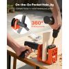Pocket Hole Jig Kit, 1/2", 3/4", 1-1/2" Adjustable, 360° Rotating Handle, Jig Pocket Hole System with 260 Screws, C-Clamp, Stop Collar, Drill Bit
