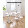4 Pack Folding Chairs, Foldable Plastic Chairs with Heavy Duty Metal Frame, Portable Folding Card Table Chairs
