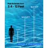 Pool Pole, 3.4 to 12 Ft Telescoping Swimming Pool Cleaning Poles, Professional Adjustable Telescopic Pole with Extension Pole