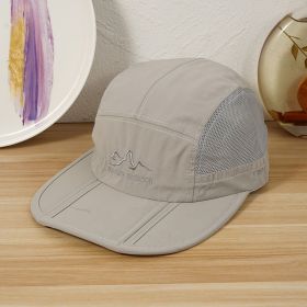 Outdoor Sunshade Baseball Cap Unisex Rainproof Waterproof Quick-drying Folding Hat Women Men's Fishing Sunscreen Baseball Cap New Year Presents C (Color: Dark Gray)