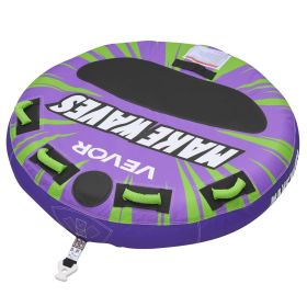 Towable Tubes for Boating, 2-Rider Inflatable Boat Tubes and Towables, 340lbs Capacity Water Sport Tube for Boat to Pull - with Anti-Slip Pad (Default: Default)