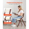 Wooden Folding Chairs with Cushion, Set of 4, Portable Foldable Cushion Chair with Wooden Frame, Modern Padded Dining Chair for Kitchen, Office