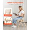 Wooden Folding Chairs with Cushion, Set of 2, Portable Foldable Cushion Chair with Wooden Frame, Modern Padded Dining Chair for Kitchen, Office